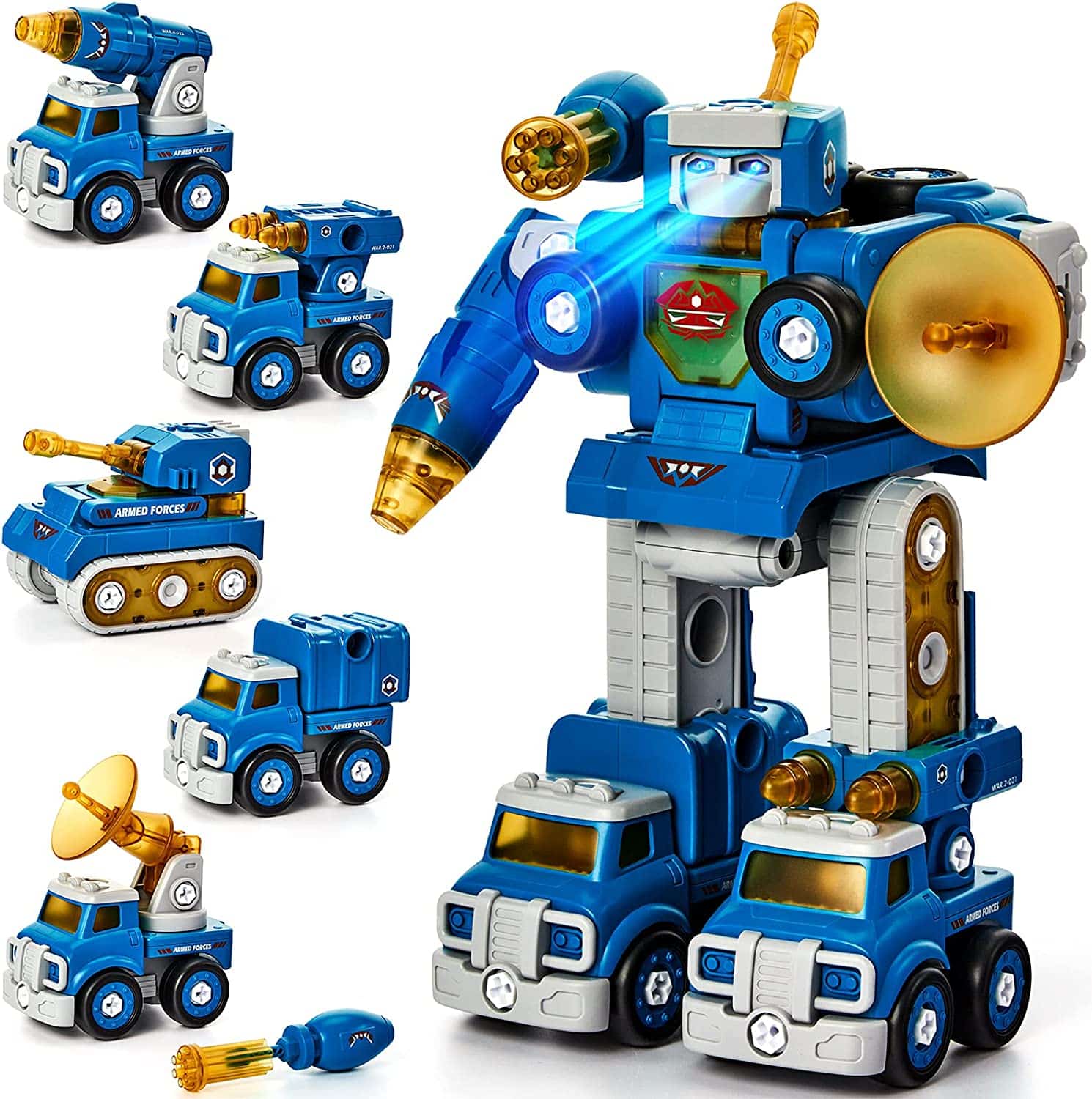 Hahaland Peace Defender Robots Military Vehicles 5 in 1 Set