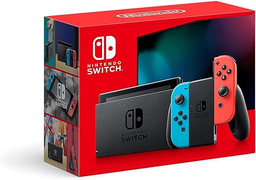 Nintendo Switch with Neon Blue and Neon Red Joystick