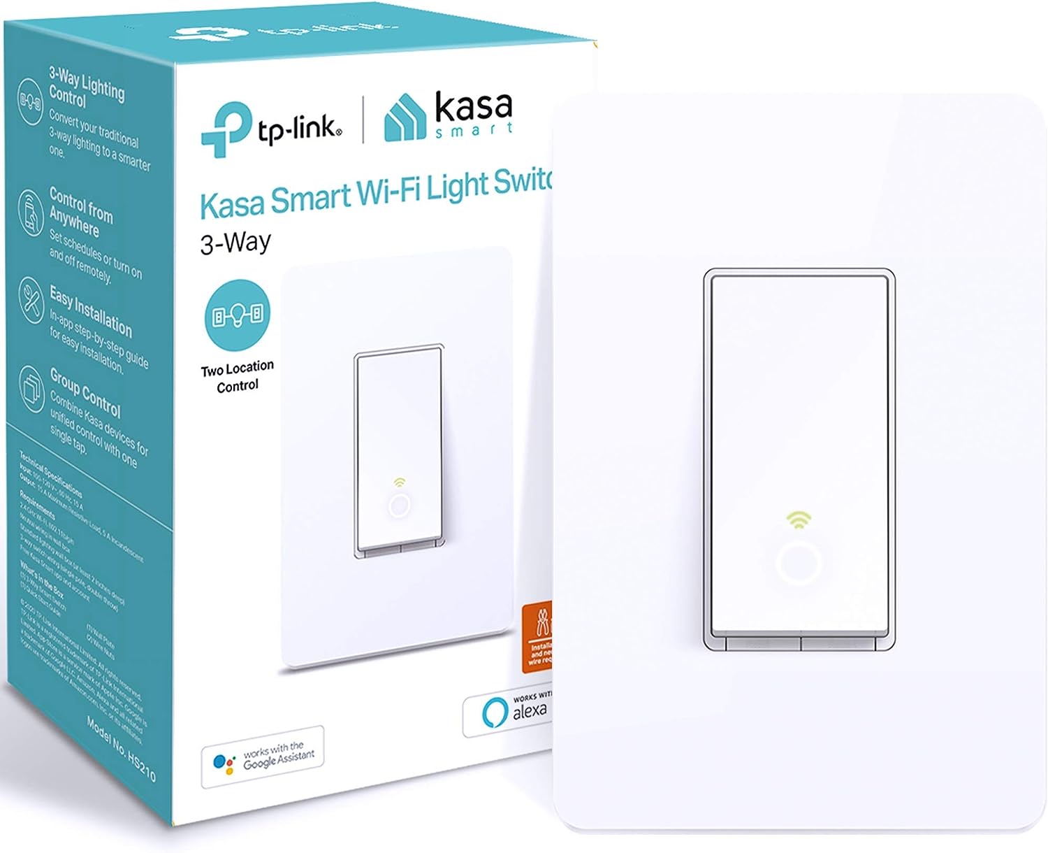 Kasa Smart 3 Way Switch 2.4GHz Wi-Fi Light Switch works with Alexa and Google Home(No Hub Required )