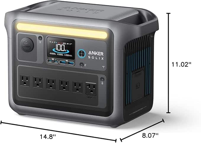 Anker SOLIX C1000 Portable Power Station with 1800W (Peak 2400W) Solar Generator