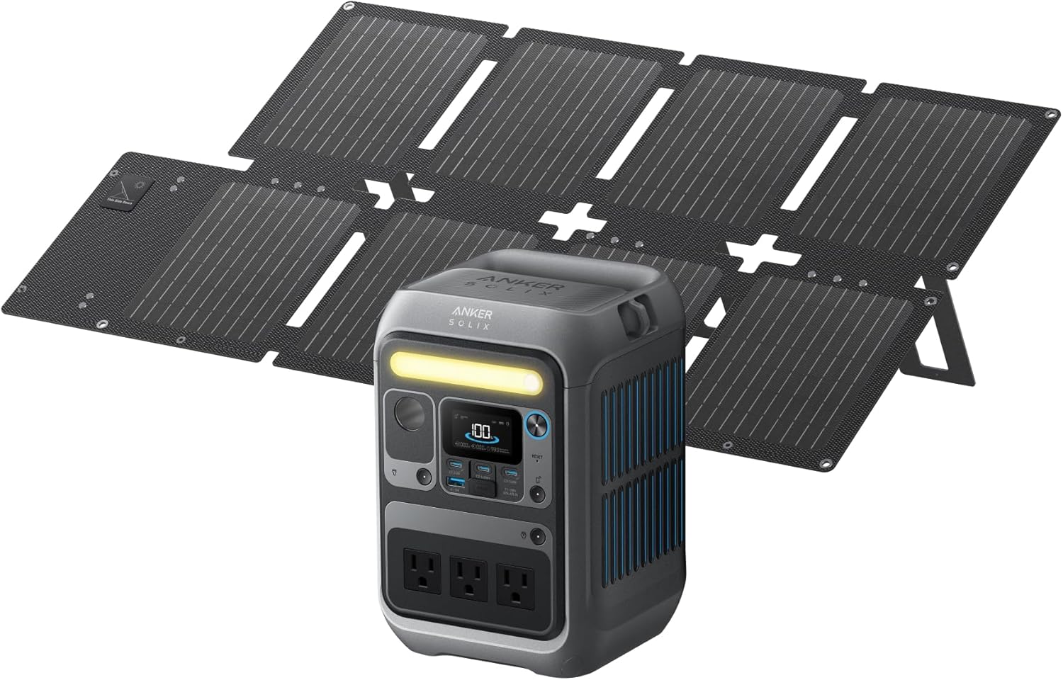 Anker Solar Generator SOLIX C300 with 60W Solar Panel, 288Wh Portable Power Station