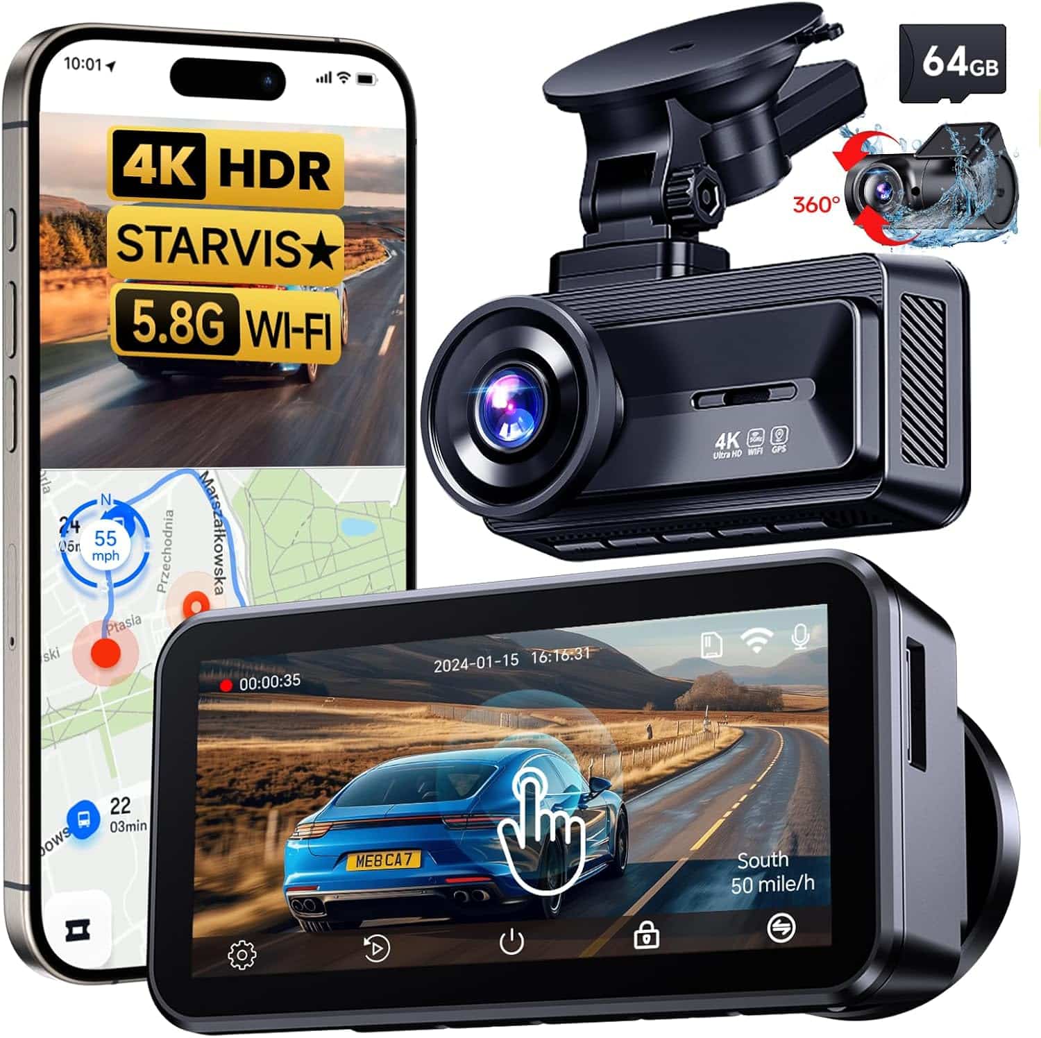 Cool Crazy 4K UHD Dash Cam  Front and Back N8